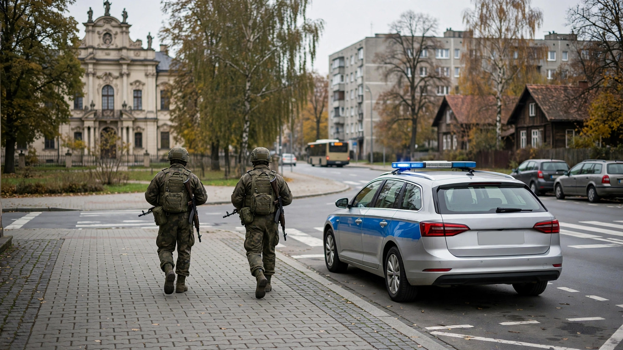 Żołnierze wojska polskiego patrolują okolice granicy polsko-białoruskiej w pobliżu Białegostoku
