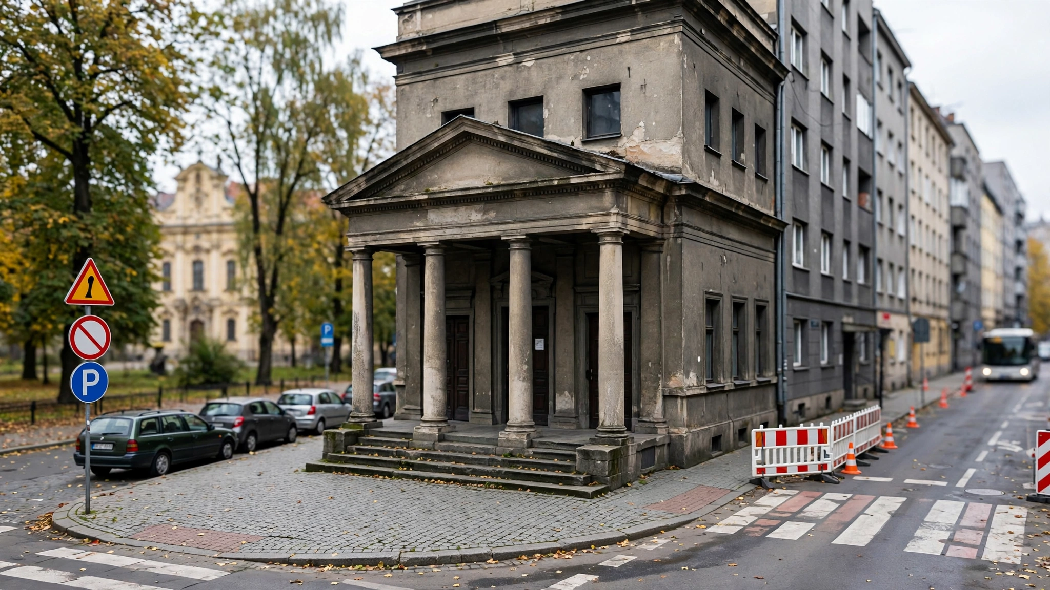 Wejście do starej hali Giełdy przy ulicy Andersa w Białymstoku