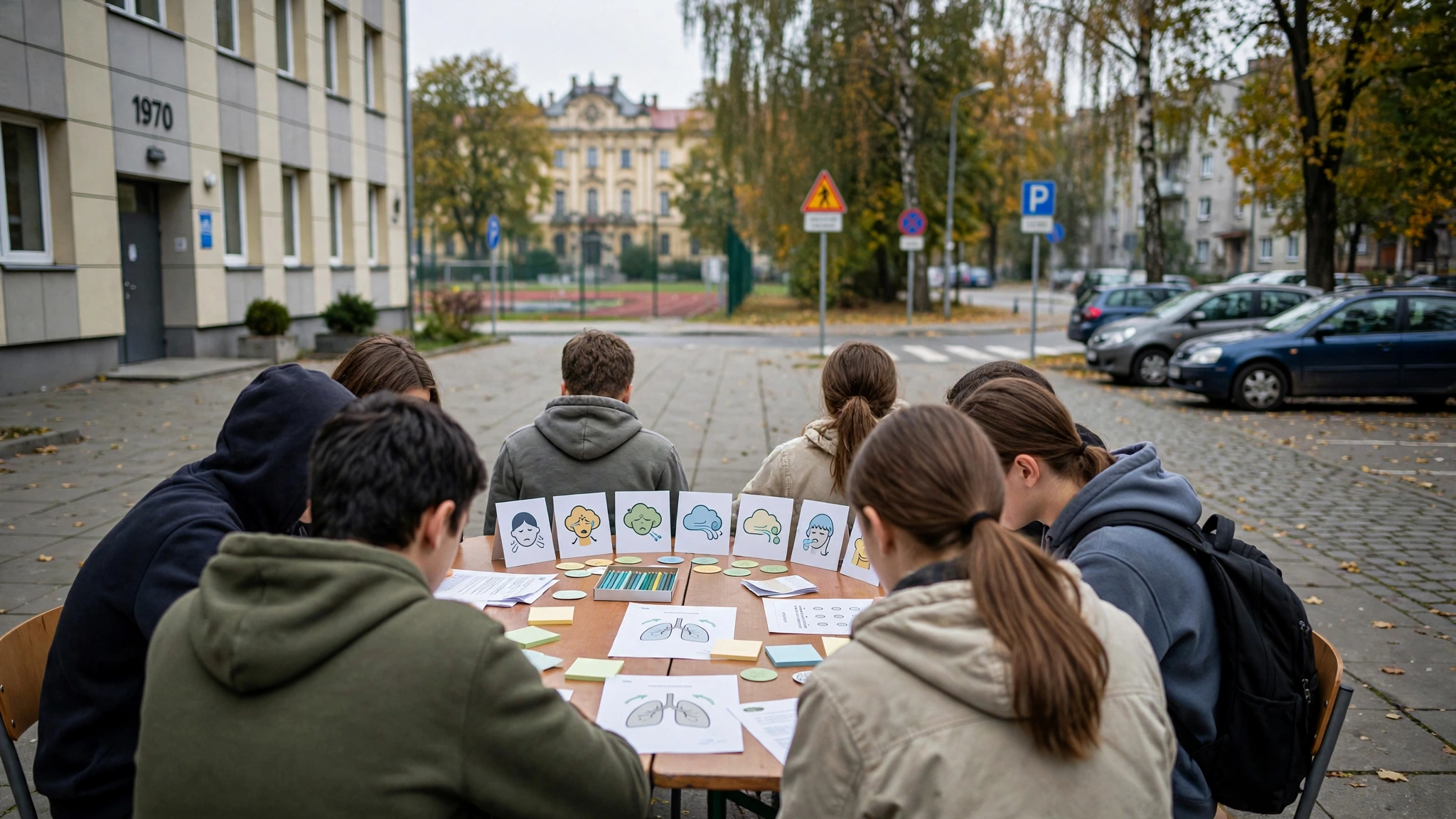 Uczniowie na warsztatach szkolnych dotyczących emocji i radzenia sobie ze stresem