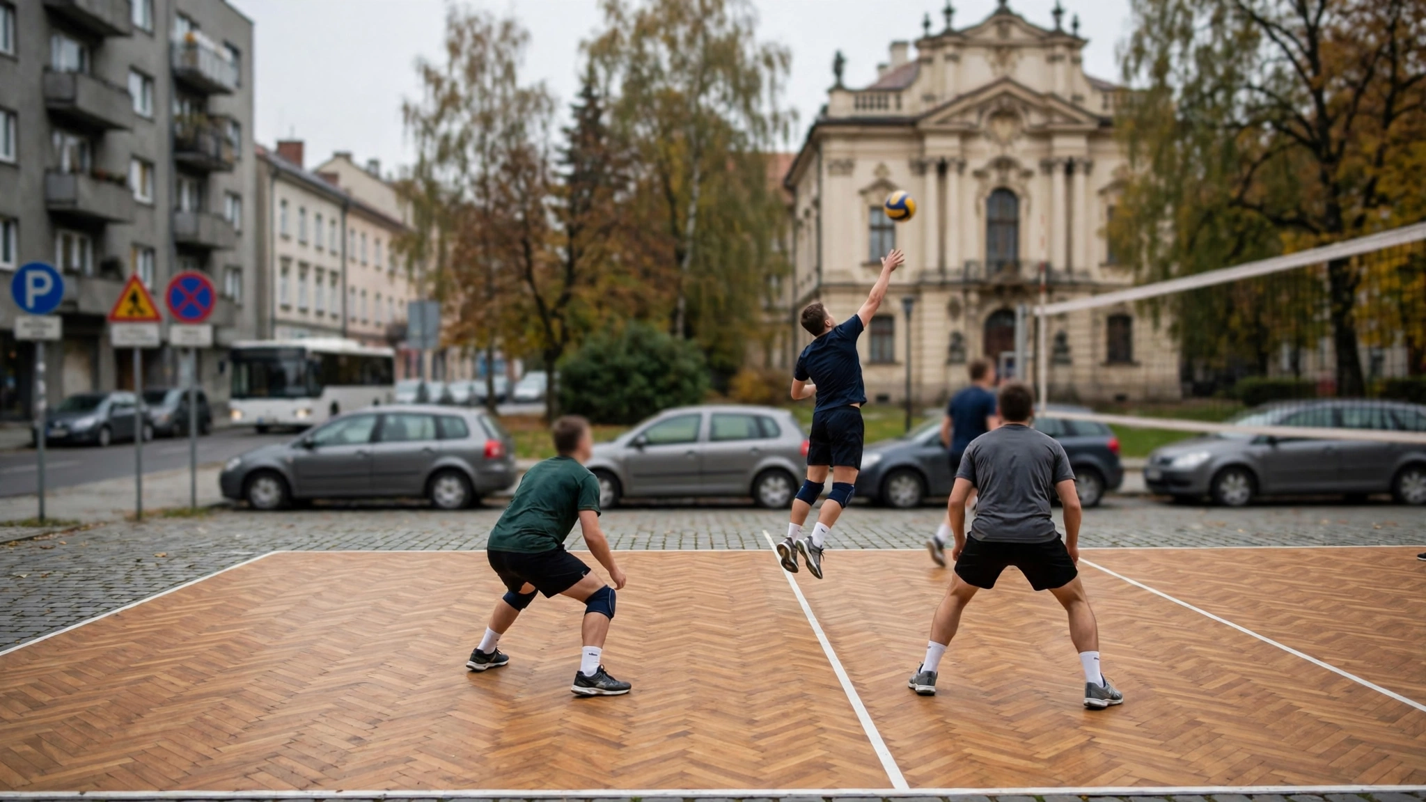 Siatkarze w trakcie wymiany na parkiecie podczas meczu II ligi w Międzyrzecu Podlaskim