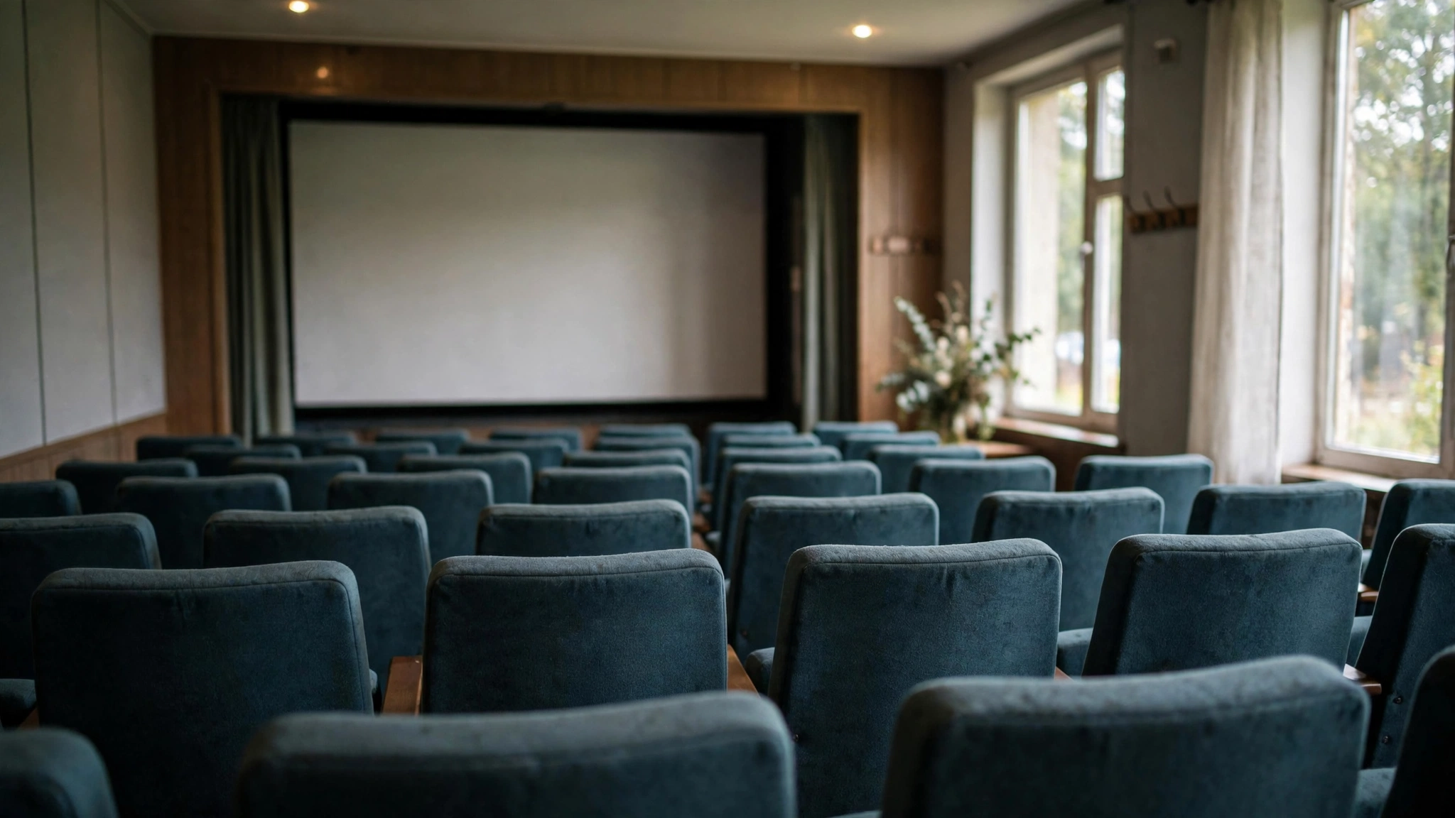 Sala kinowa w Narewce podczas festiwalu filmów dokumentalnych im. Tamary Sołoniewicz